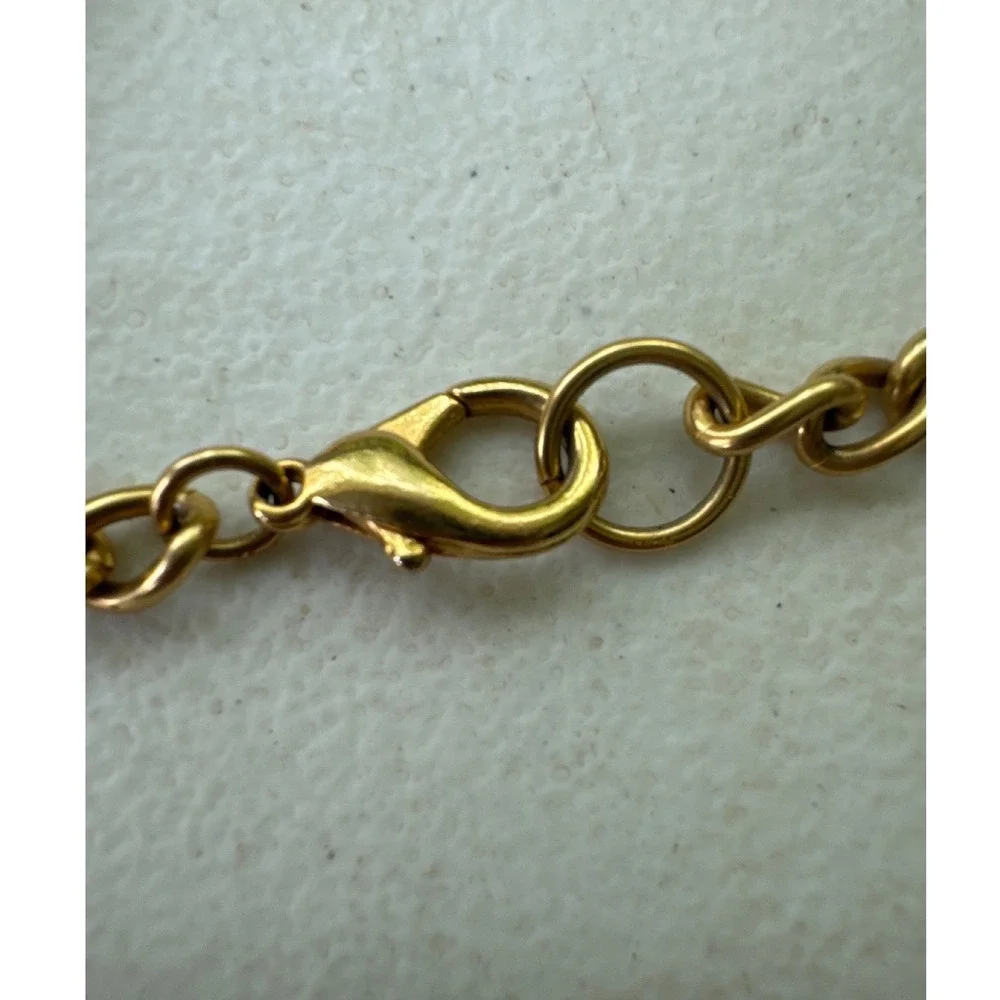 Matte Gold Hammered Station Long Necklace Textured‎ Organic Link 36 Inch